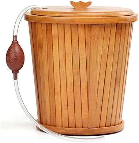 Lixo de bambu sdfa balde de chá, lixo de madeira retro, lixo de resíduos decorativos com baldes removíveis, lata de lixo com
