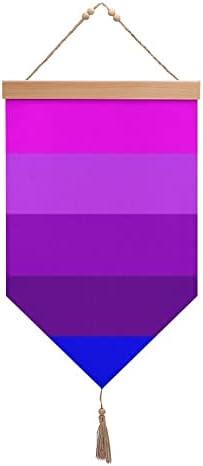 Nudquio bandeira transgênero de linho de algodão pendurado sinalização de parede de parede pintura imagem para decoração