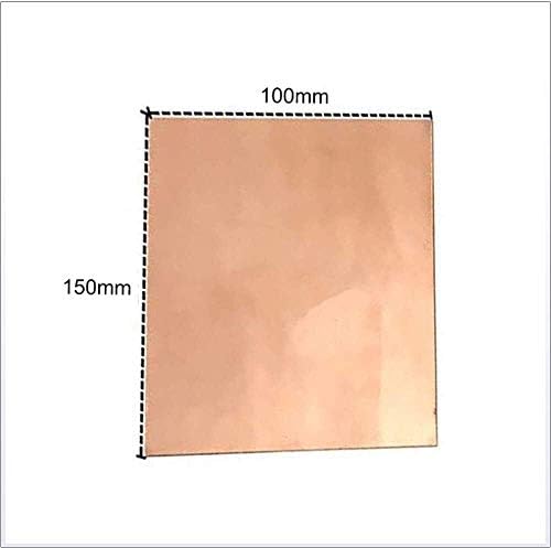 Placa de latão Haoktsb Placa de folha de metal de cobre pura 1,2x 100 x 150 mm Corte Placa de metal de cobre pura Folha