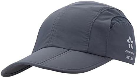 Rrvane dobrável upf50+ chapéu de proteção solar, boné rápido de beisebol seco não estruturado de esportes ao ar livre