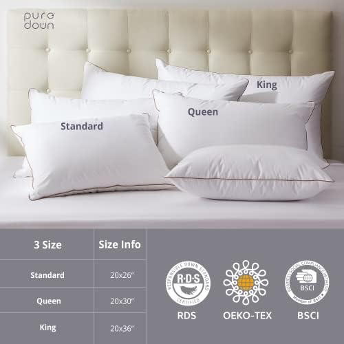 Peneiras de ganso Puredown® e travesseiro para baixo, fabricado na cama branca premium dormindo travesseiros de coleção de hotéis