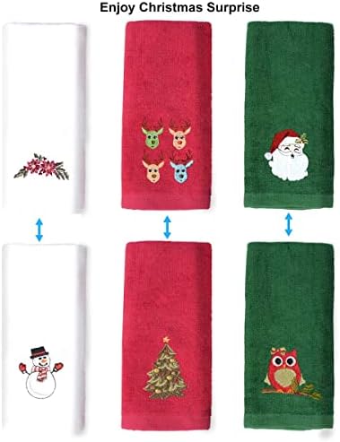 Toalhas de mão de Natal para cozinha e banheiro, 12x18 algodão, alta absorção, férias de Natal Toalhas de lavar louça decorativas