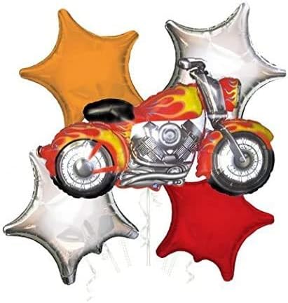 PMU Motorcycle Flame Design de 45 polegadas Jumbo Mylar/Foil Balloon, ótimo para os eventos da Harley Davidson PKG/1