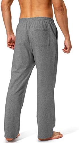 Pudolla Men's Cotton Yoga Sortpants Athletic lounge calças de jersey casual de fundo aberto para homens com bolsos