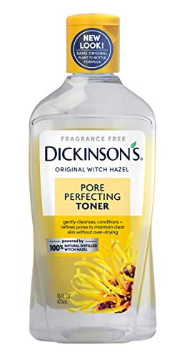 Toner perfeito para os poros de hamamel de Dickinson, natural, 16 onças de fragrância grátis