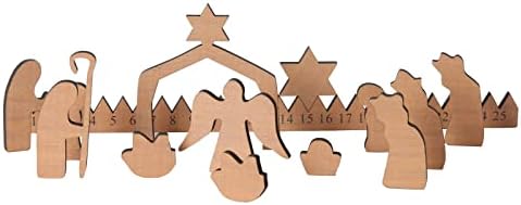 kp6097 15 peças anjo de madeira desejando decoração de contagem regressiva de natal