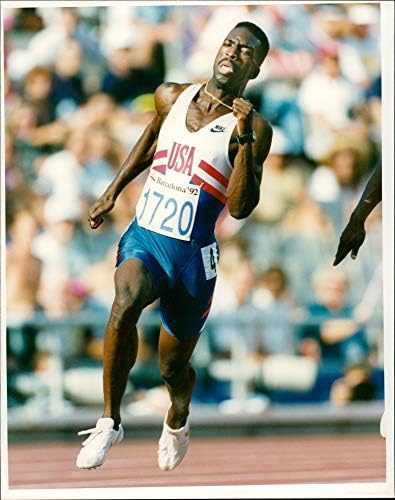 Foto vintage de Michael Johnson American Olympic Athlete.
