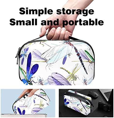 Organizador eletrônico Small Travel Cable Organizer Bag para discos rígidos, cabos, carregador, USB, cartão SD, Padrão de Dragão