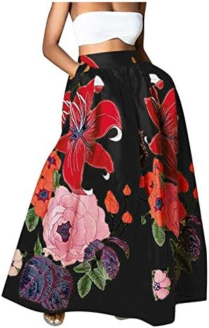 Vestidos femininos de fulijie vestido boêmio de verão estampa floral maxi saia