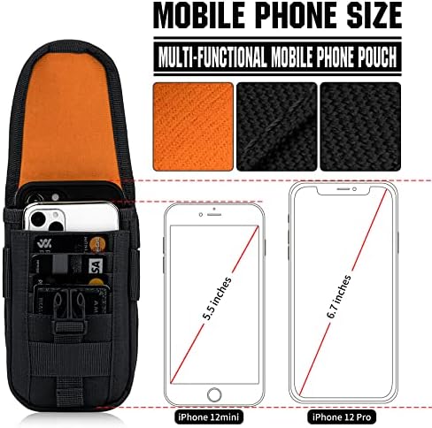 Ironseals Tactical molle bolsa compact utilidade edc cintura pacote de telefone com slots de cartão para 4,7 -6,7 telefone