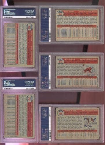 1957 Topps 70 Rickie Ashburn PSA 4 Cartão de beisebol graduado Philadelphia Phillies - Cartões de beisebol com lajes
