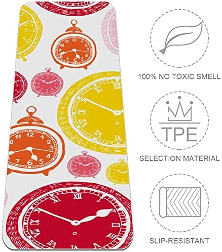 6mm de tapete de ioga extra grosso, cor de birght cor amarelo-rosa padrão de relógio imprimido impressão ecológica TPE