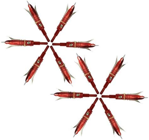 ZZUUS 12PCS Archers Red Broadheads 100 grãos de 2,1 Corte para flechas de besta de arco composto com cabeças de broadheads portáteis