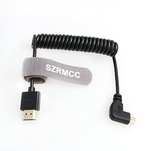 SZRMCC 8K Micro HDMI para Cabo HDMI 90 graus Angulado de alta velocidade Micro HDMI Extender Cabo curto para Canon EOS M5 Sony