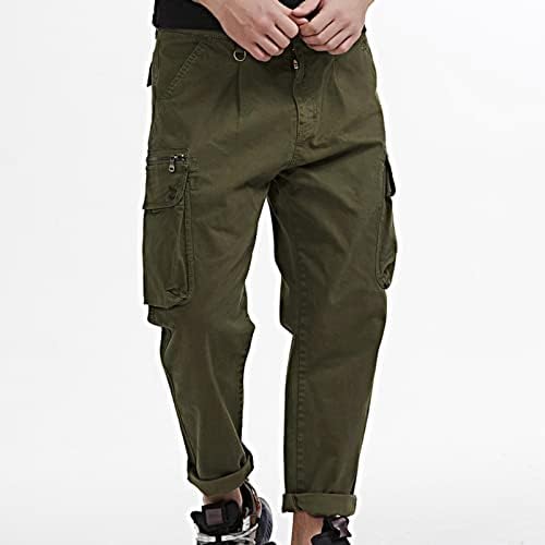 Calça de carga masculina moda de retalhos de bolso calça de calça esportiva ao ar livre calça de tamanho superior