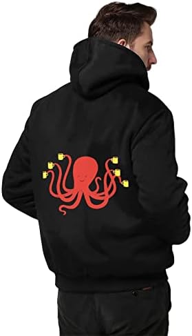 Café de Octopus Menas de Casaco masculino Casaco de inverno quente Tops casuais de peso pesado