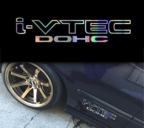 2x I -VTEC DOHC Substituição de reposição de vinil adesivo - 12 - Chrome holográfico