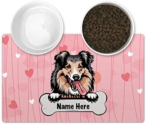 Cafetime Pet personalizado tapete com cão engraçado siberiano husky peeking coração rosa fundo, 10 x 16