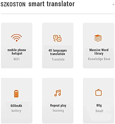 Wyydfdc 40 Tradutor de voz instantâneo de vários idiomas portátil Tradutor de voz inteligente Online Russian Language Learning