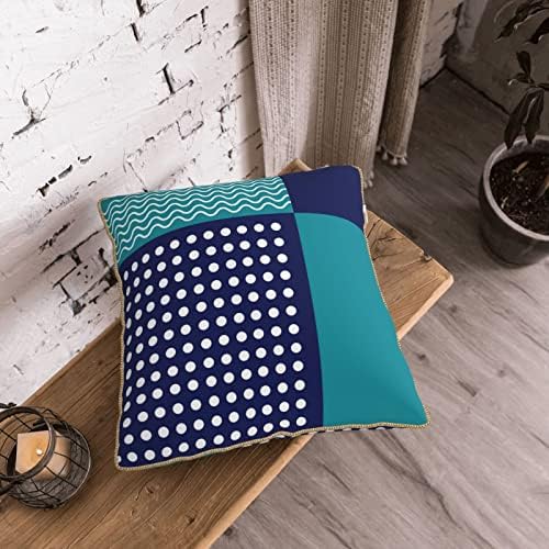 Myshe pacote de 2 veludo único marinho azul geométrico abstrato abstrato decorativo travesseiro quadrado capa de sofá -quarto