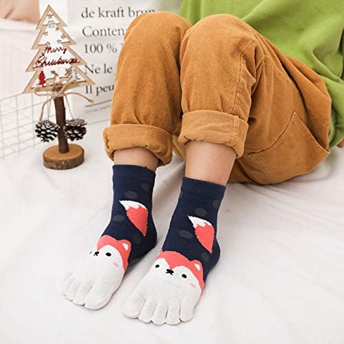 Famkit Kids Toe Socks 5 Par Crianças de cinco meias de dedão dos dedos de algodão respirável esportes de cinco dedos por