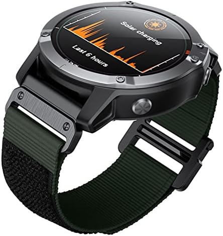Hazels para Garmin Watch Bands Compatible Fenix ​​7x 6x Pro GPS 5x 3HR Descendente Mk1 Mk2 Titanic Velcro Strap 26mm