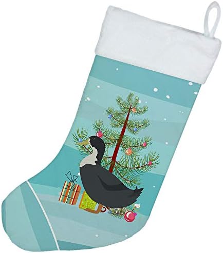 Tesouros de Caroline bb9229cs azul pato sueco pato meias de Natal de Natal, cerceta, lareira pendurando meias de Natal