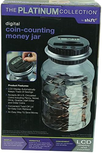 O frasco de dinheiro da contagem digital de moedas digitais de coleção Platinum