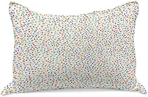Ambesonne Party micotela de colcha de travesseira, tema de aniversário listras coloridas abstrata Soldes de comemoração padrão, capa
