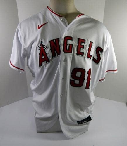 2022 Los Angeles Angels Mike Ashman 91 Jogo emitido POS Usado White Jersey 92 - Jogo usada MLB Jerseys