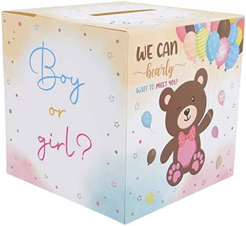 Toyvian 1 conjunto de gênero caixa de revelação Decorações de chá de bebê convites para festa de bebê caixa de votação de chá de
