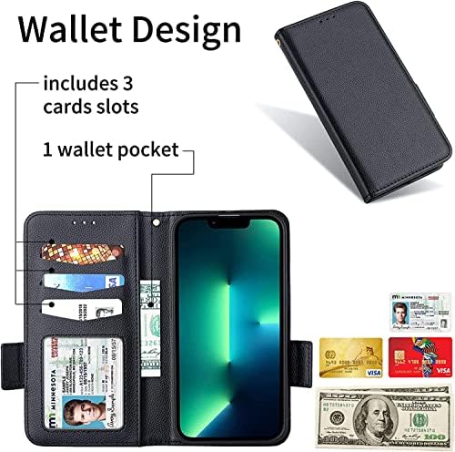 Coepmg Wallet Case para iPhone 14/14 Plus/14 Pro/14 Pro Max, capa de couro premium com suporte de cartão e kickstand com