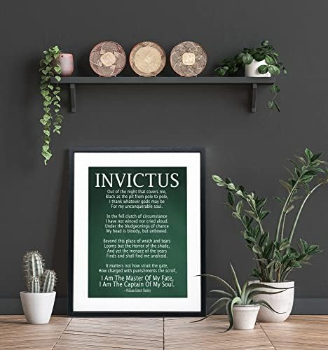 Invictus poema emoldurado impressão de arte de William Ernest Henley / Invictus Poema Inspirado Cita