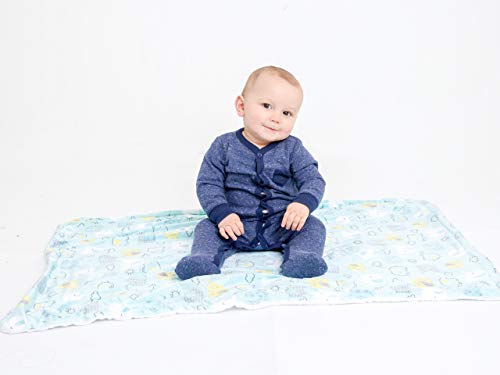 Alphabetz Alphabetz Premium, cobertor macio de menino, elefantes azuis, 2 camada de suavidade e conforto extremo