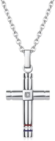 PKXSUN Cross-Necklace para homens-mulheres 316L Aça de aço inoxidável 16-24 polegadas Designer italiano