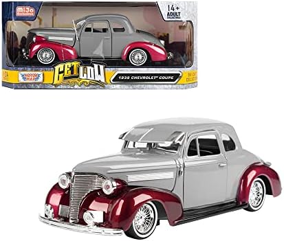 1939 Chevy Coupe Lowrider Gray e Red Metallic Get Série Low 1/24 Modelo Diecast Model Car por Motormax 79028