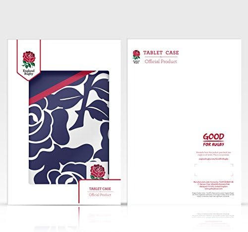 Caixa de cabeça projeta oficialmente licenciado Inglaterra Rugby Union Pattern Red Rose Leather Book Carteira Capa compatível