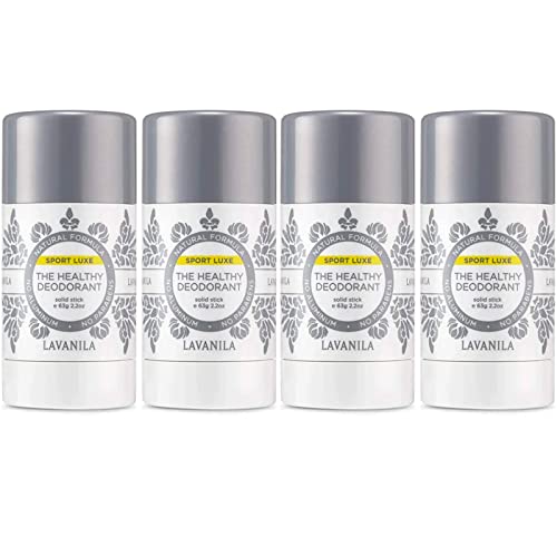 Lavanila Alumínio Sport Free Sport Luxe Desodorante 4 -Pack - O desodorante saudável para homens e mulheres - Proteção de odores