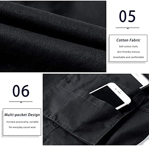 Eletop masculino Casual Casual Cintura Shorts Relaxado Faixa Exterior Multi Pocket Shorts