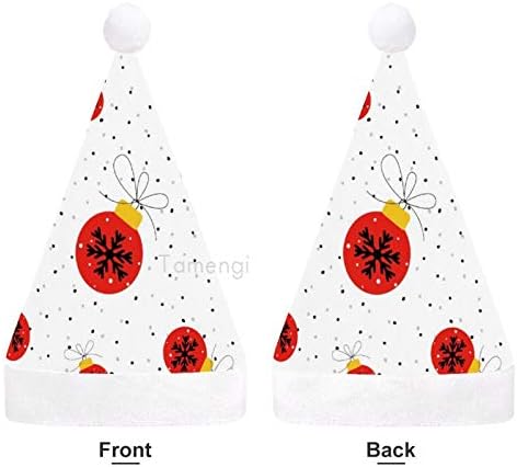 Chapéu de Papai Noel de Natal, chapéu de férias de flocos de neve preto para adultos, Hats de Natal de Comfort Unisex Comfort para