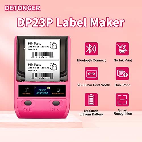 Fabricante de rótulos de detonger DP23p Térmico portátil Bluetooth Barcode Rótulo fabrica