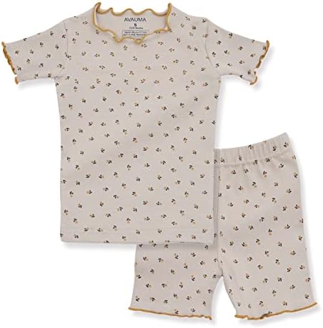 Avauma bebê menino menina pijama conjunto de 6m-7t crianças fofas para criança uns ajuste padrão de flores design pjs algodão sono