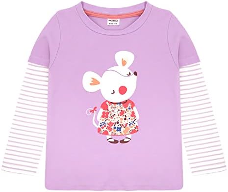 Toddler Girls Shirt Camise Casual Basual Manga Longa Camiseta Criança Crianças Baby Cotton Patchwork Camisa Tops de camisa