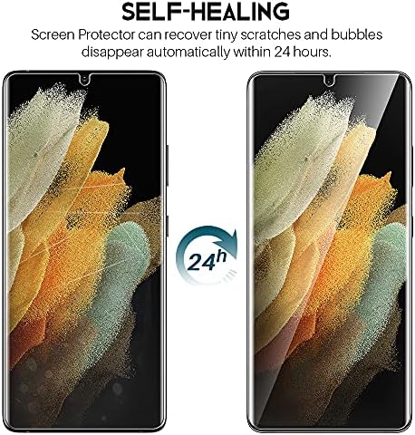 LK [2+2 pacote] Para 2 pacote Samsung Galaxy S21 Protetor de tela Ultra Screen [não vidro] 6,8 polegadas com 2 protetor de lentes