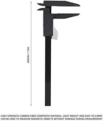 WSSBK 200mm PALIPER DIGITAL POWER POWER CARBON FIBER REVERCIMENTO com ferramenta de medição da mandíbula de 75 mm de comprimento