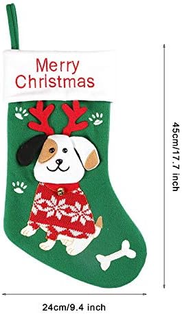 Decoração de Natal Presente Bolsa de neve meias decoração para casa com meia decoração de casa de cachorro Catty Decorações de