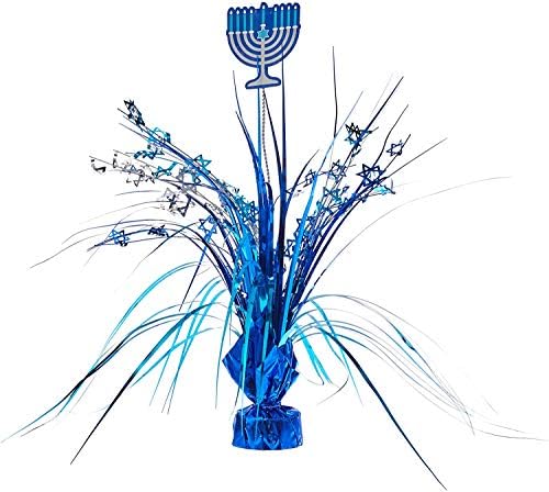 Hanukkah Blue Foil Spray Center peça | Decoração de festas