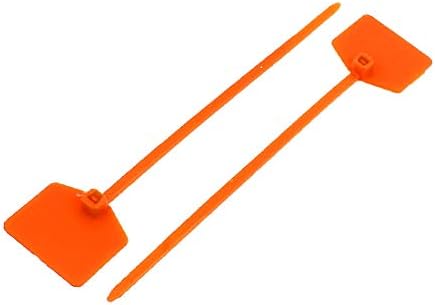X-Dree 15pcs 3mmx120mm Nylon Rótulo Auto-trapaça Marcador de cabo Taço do cabo Laranja laranja (15pcs 3mmx120mm Nylon