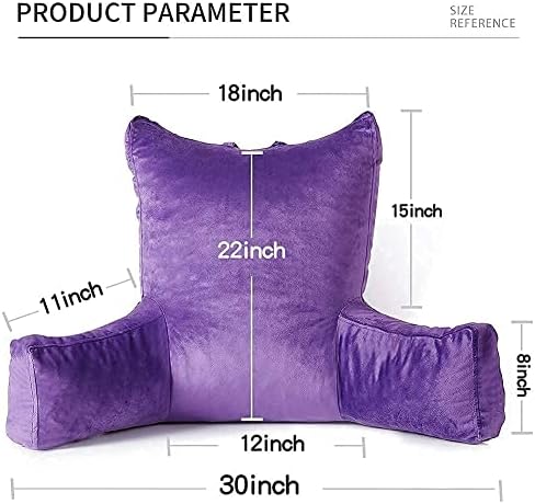Travesseiro de leitura de neustern com braços, travesseiros traseiros para sentar na cama - confortável como backrest para