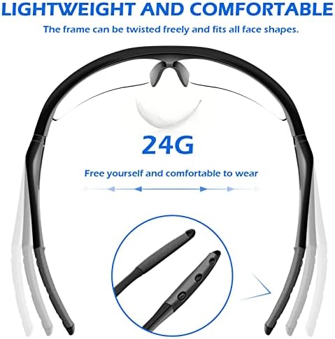 Oxg 6 Pacote óculos de segurança para homens mulheres, Ansi Z87.1 Segurança óculos de proteção para óculos protetores resistentes a